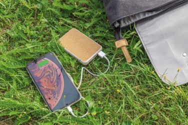 Logo trade promotional merchandise image of: Cork and Wheat 5.000 mAh pocket powerbank